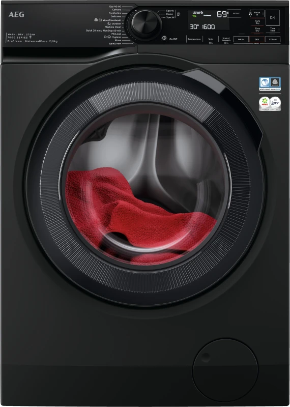 Image of AEG ProSteam Technology LWR7416U6UD WiFi Connected 10Kg / 6Kg Washer Dryer with 1551 rpm - Black - D Rated