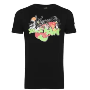 Image of Hype x Space Jam Retro Character Print Logo T Shirt - Black
