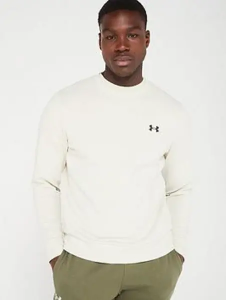 Image of Under Armour Mens Unstoppable Fleece Crew Sweat - Cream