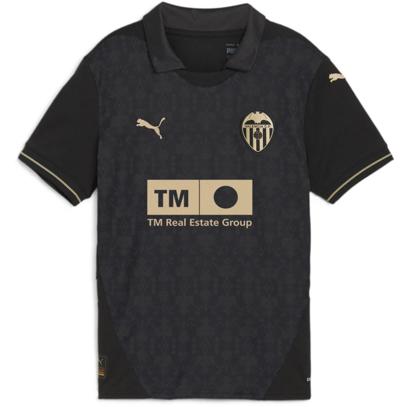 Image of Puma Valencia Away Shirt 2024 2025 Juniors - Black 7 - 8 Years