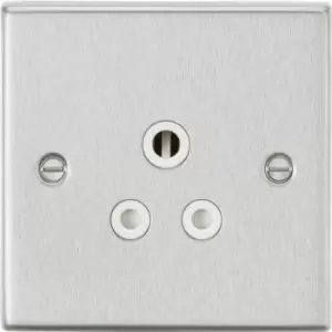 Image of KnightsBridge 5A Unswitched Socket - Square Edge Brushed Chrome Finish with White Insert