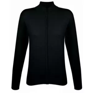 Image of SOLS Womens/Ladies Gordon Full Zip Cardigan (XXL) (Black)