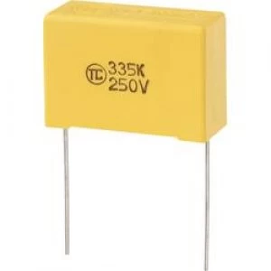 Image of MKS thin film capacitor Radial lead 3.3 uF 250 Vdc 5 27.5mm L x W x H 32 x 13 x 22mm