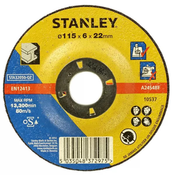 Image of Stanley 115mm Metal Grinding Disc - STA32050-QZ
