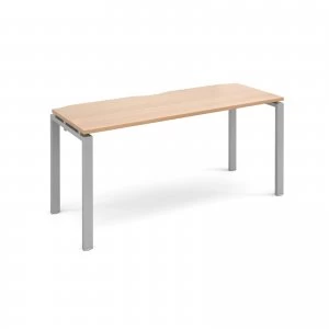 Image of Adapt II Starter Unit Single 1600mm x 600mm - Silver Frame Beech top