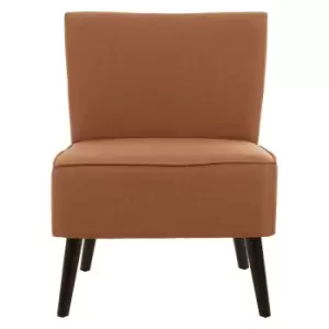 Image of Swedish Inspired Accent Chair in Terracotta with Black Finished Rubberwood Legs