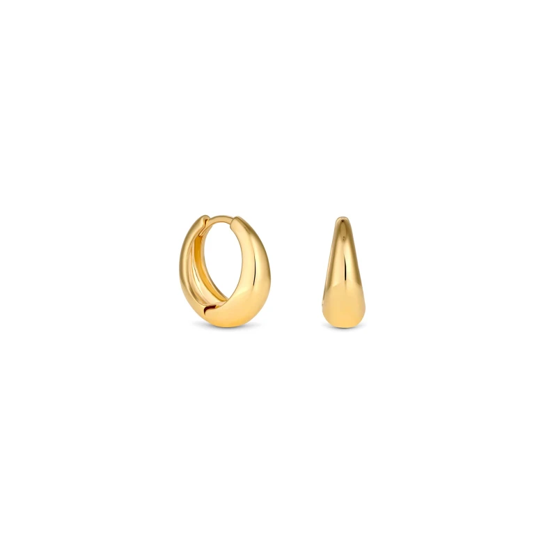 Image of Jon Richard Jon Richard Gold Plated Polished Small Tapered Hoop Earrings Gold female