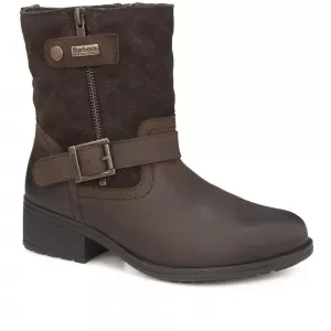 Image of Barbour Girls Sienna Leather Biker Boots - Black