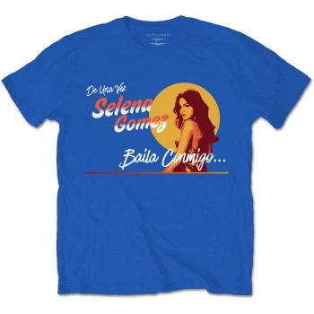 Image of Selena Gomez - Mural Unisex Medium T-Shirt - Blue