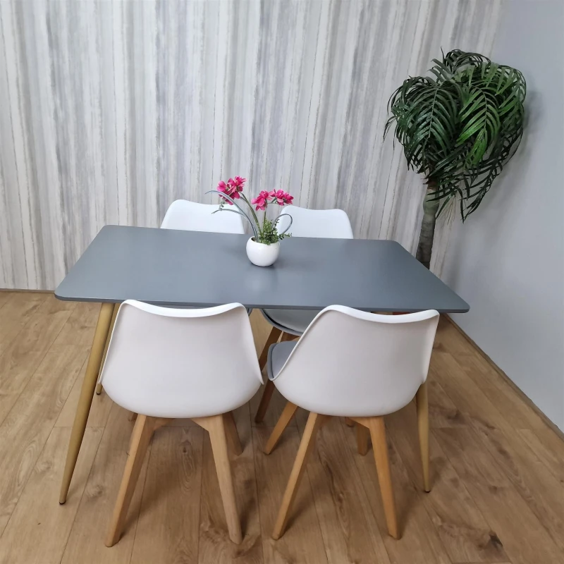 Image of KOSY KOALA KOSY KOALA Dining Table Set with 4 Chairs Dining Room and Kitchen table set of 4 in Grey Grey One Size Unisex 5060711588834