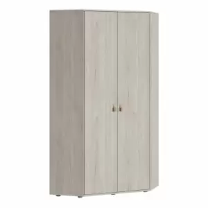 Image of Denim 2 Door Corner Wardrobe In Light Walnut