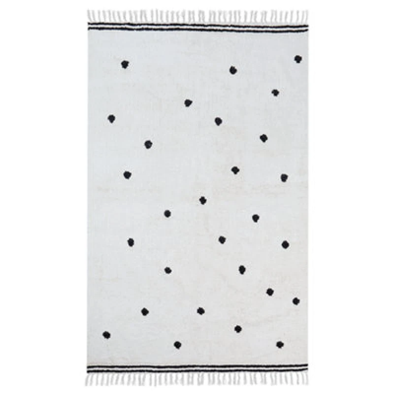Image of Beliani Kids Rug Laza Off-White 140 X 200 Cm Cotton