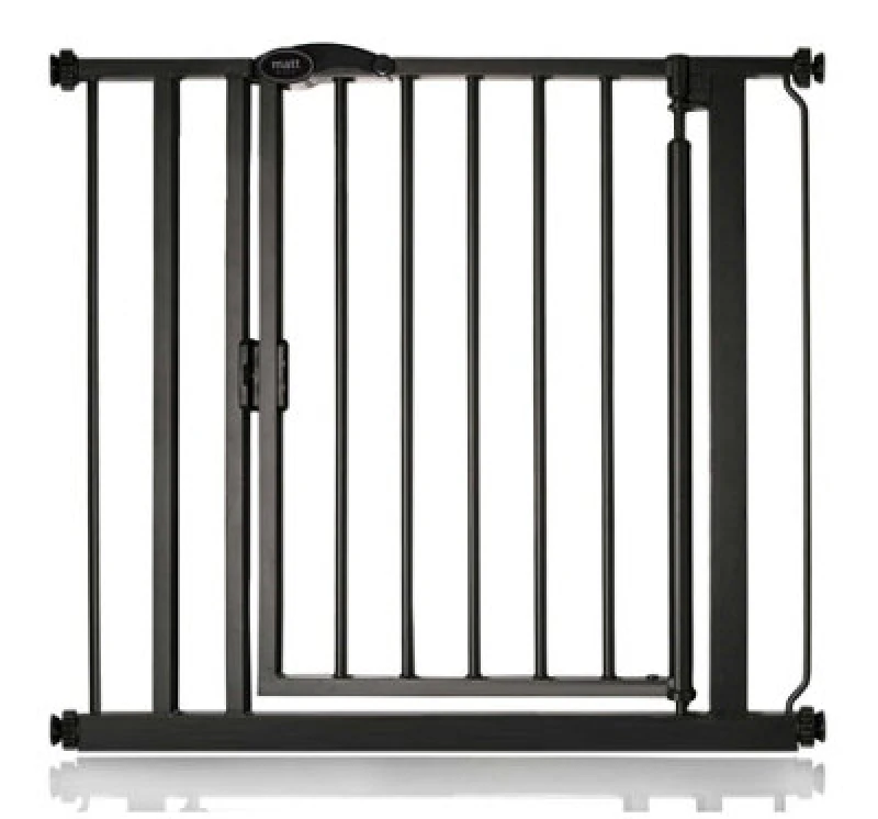 Image of Bettacare Auto Close Pet Gate, 82.2Cm - 89.2Cm, Matt Black, Pressure Fit Stair Gate For Dog & Puppy