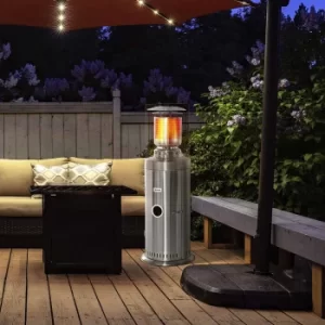 Image of Alfresco Freestanding Patio Gas Heater with Wheels 10KW, Silver