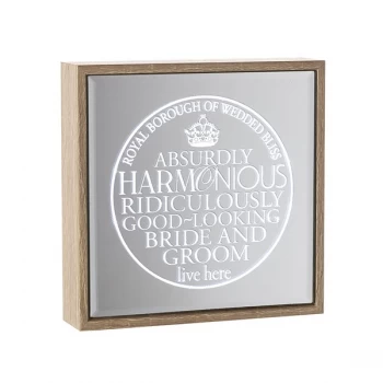 Image of Mirror Light Up Frame Bride And Groom By Heaven Sends
