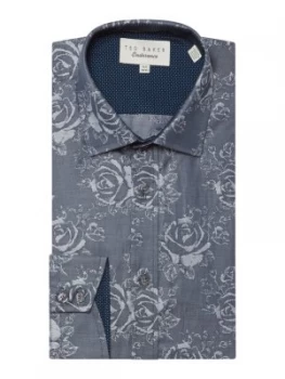 Image of Ted Baker Mens Anook Tonal Textured Shirt Grey