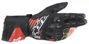 Image of Alpinestars GP Tech V2 Gloves Black White Red Fluo XL