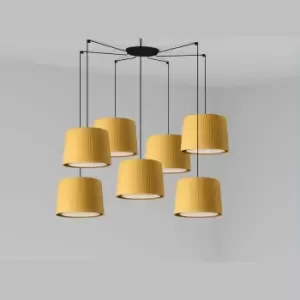 Image of Samba Black, Yellow Pendant Suspension Pendant Lamp 7 Light