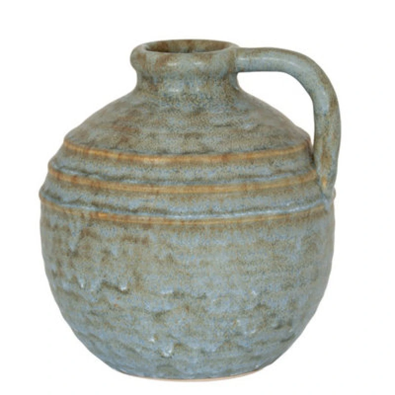Image of Hill Interiors Capella Krater Large Jug Vase - Ceramic - L20 X W20 X H23cm - Grey
