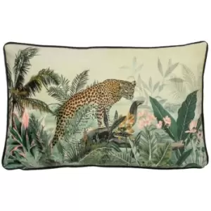 Image of Evans Lichfield Manyara Leopard Cushion Cover (One Size) (Multicoloured) - Multicoloured