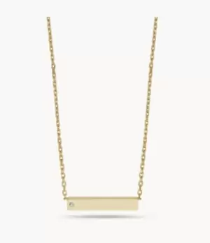 Image of Fossil Women Gold-Tone Stainless Steel Station Necklace