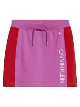 Image of Calvin Klein Jeans Girls Colour Block Skirt - Pink, Size Age: 8 Years, Women