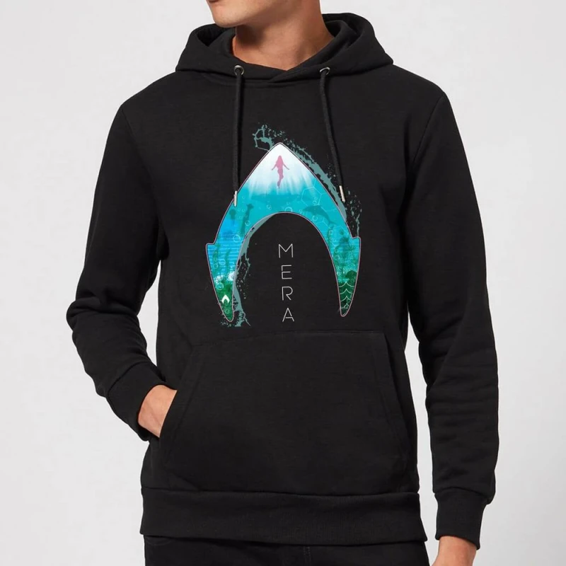 Image of Aquaman Mera Logo Hoodie - Black - L