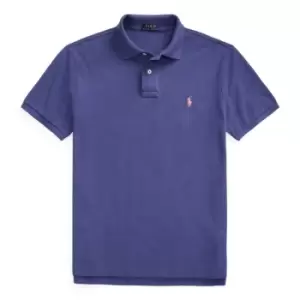 Image of Polo Ralph Lauren Classic Short Sleeve Polo Shirt In Light Navy - Size L