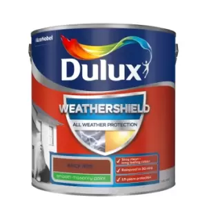 Image of Dulux Weathershield All Weather Protection Brick Red Smooth Masonry Paint 2.5L