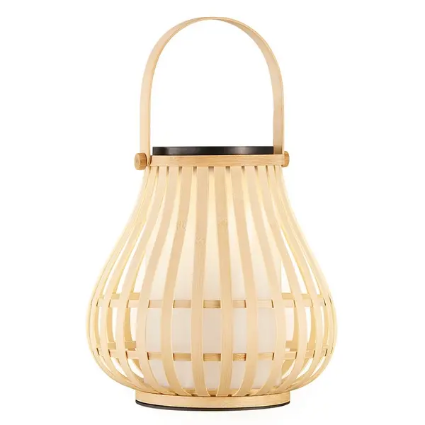 Image of Nordlux Nordlux Leo Solar LED Outdoor Lantern - Bamboo