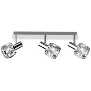 Image of Zumaline Lighting - Zumaline Niasa Crystal Ceiling Spotlight Bar, Chrome, 3x E14