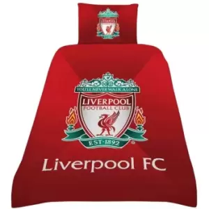 Image of Liverpool FC Gradient Duvet Cover Set (Single) (Red/Green) - Red/Green