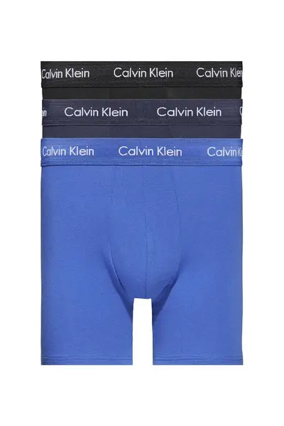 Image of Calvin Klein 3 Pack Cotton Stretch Boxer Brief Blue