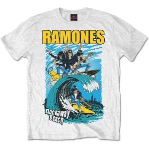 Image of Ramones - Rockaway Beach Unisex Medium T-Shirt - White