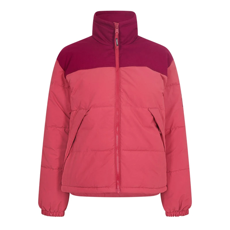 Image of Timberland Womens Insulated Puffer Short Puffer Jacket Garnet/Beet Red female 8 (XS)
