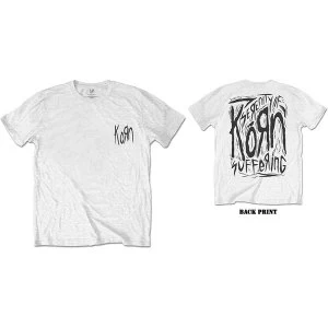 Image of Korn - Scratched Type Mens Medium T-Shirt - White