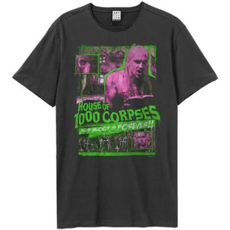 Image of Amplified Amplified Men This Blood Forever House of 1000 Corpses T-Shirt in Charcoal Size: X-Small Charcoal XS Male 5063703001434