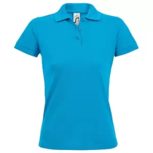 Image of SOLs Womens/Ladies Prime Pique Polo Shirt (XL) (Aqua)