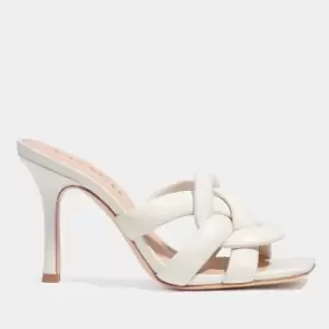 Image of Coach Womens Kellie Leather Heeled Sandals - Chalk - UK 4