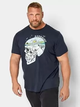 Image of BadRhino Badrhino Skull River T-Shirt Blue Size 5-6Xl, Men