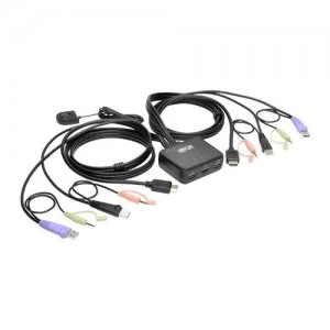 Image of Tripp Lite 2-Port USB/HD Cable KVM Switch with Audio/Video Cables and USB Peripheral Sharing