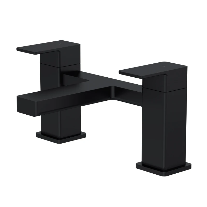 Image of BALTERLEY Square Deck Mounted Bath Filler Tap - Matt Black Balterley BTC403