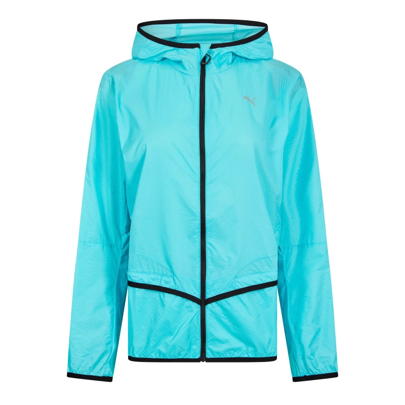 Image of Puma (3) Hooded Lightweight Jacket Womens Blue female 10 (S)