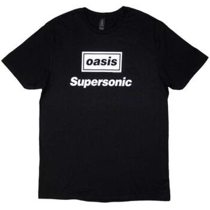 Image of Oasis Oasis Men Supersonic Title T-Shirt in Black Size: Small Black S Male 5063574401524