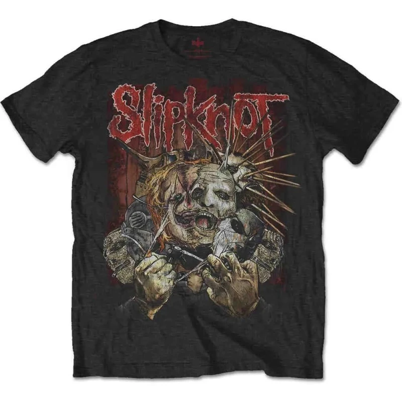 Image of Slipknot Mens Torn Apart Back Print T-Shirt in Black Size: Small Black Male S