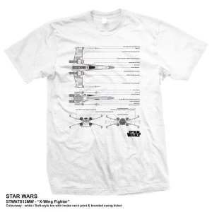 Image of Star Wars - X-Wing Fighter Unisex XX-Large T-Shirt - White