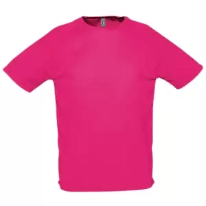 Image of SOLS Mens Sporty Short Sleeve Performance T-Shirt (M) (Neon Pink)