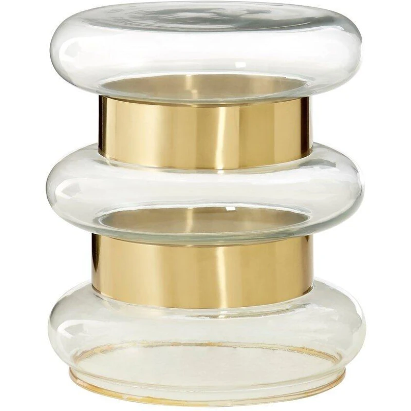 Image of Fifty Five South Margot Clear Glass Side Table Gold unisex One Size