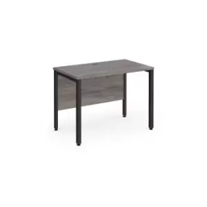 Image of Maestro 25 straight desk 1000mm x 600mm - Black bench leg frame and grey oak top