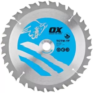 Image of Ox Tools - ox Wood Cutting Thin Kerf Circular Saw Blade atb 165 x 20 x 1.0mm 24 Teeth (1 Pack)